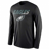 Philadelphia Eagles Nike Black Legend Staff Practice Long Sleeves Performance WEM T-Shirt